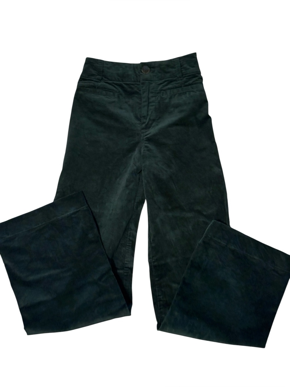 Maeve The Colette Anthropologie Green Corduroy Wide Leg Trousers Pants Size 25